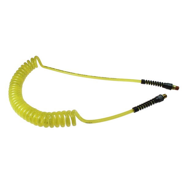 Flexeel Coil 1/4" ID x 25 ' 1/4" MPT Rigid x Swivel Transparent Yellow